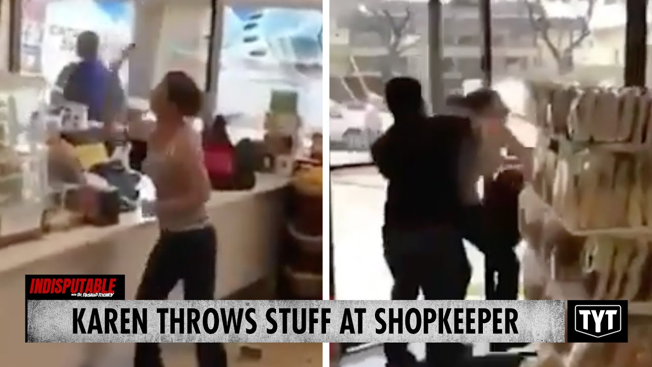 ⁣Karen Thrown Out of Shop After Assaulting Shopkeeper
