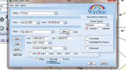 Win*Star Pro: How to Enter New Chart