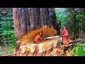 Extreme Chainsaw Skills: Dangerous Giant Tree Cutting | Monster Stump Removal Machines #3