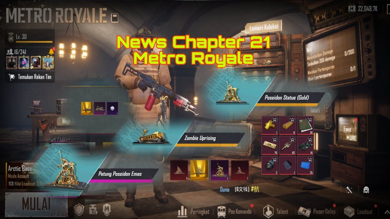 Chapter 21 Metro Royale Proses mengumpulkan 70 Broken Trident dan 70