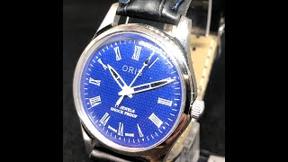 オリス ORIS シルバー×青文字盤 腕時計 メンズ 機械式 手巻き アンティーク 整備済み ヴィンテージ 17石 1970年代 #13