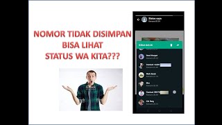 NOMOR TIDAK DISIMPAN BISA LIHAT STATUS WA I KOK BISA?