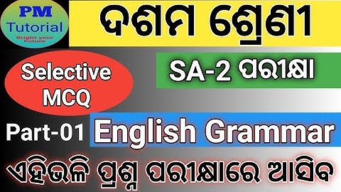 10th Class SA 2 Exam English Grammar Selective MCQ With Answer#10 Class SA 2 English Adverb Clause