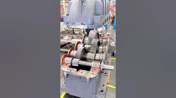 Three stage helical gearbox. #gearbox #reducer #drive #transmission #assembly #manufacturing #gears