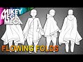 How to draw cloak cape hanging flowing folds