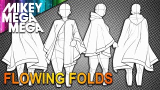 How To Draw CLOAK CAPE HANGING FLOWING FOLDS