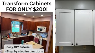 How To Turn Cabinets Into Shaker Style FOR LESS THAN $200! Easy tutorial for beginners!