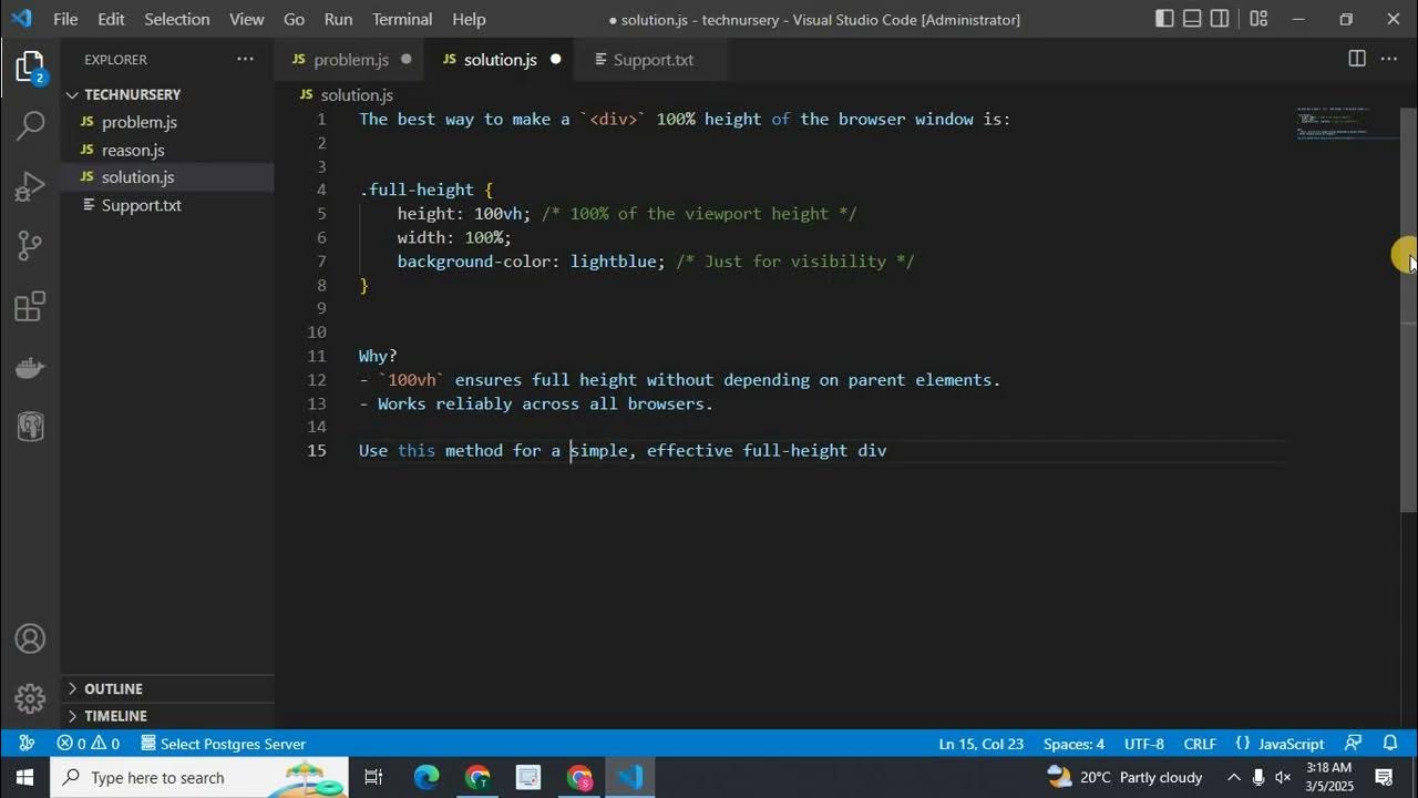How to Make a Div 100% Height of the Browser Window | CSS Tutorial ...