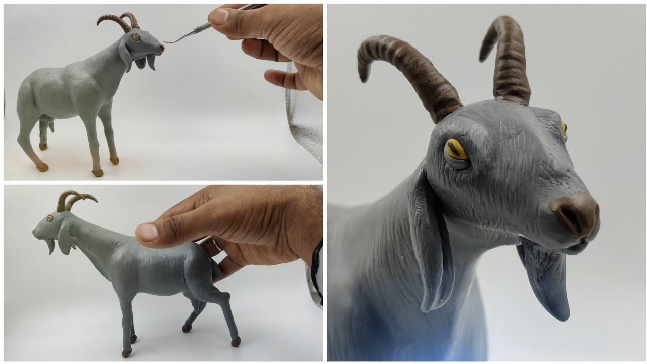 Clay Sculpting How to make Goat with clay easy Clay animals Clay
