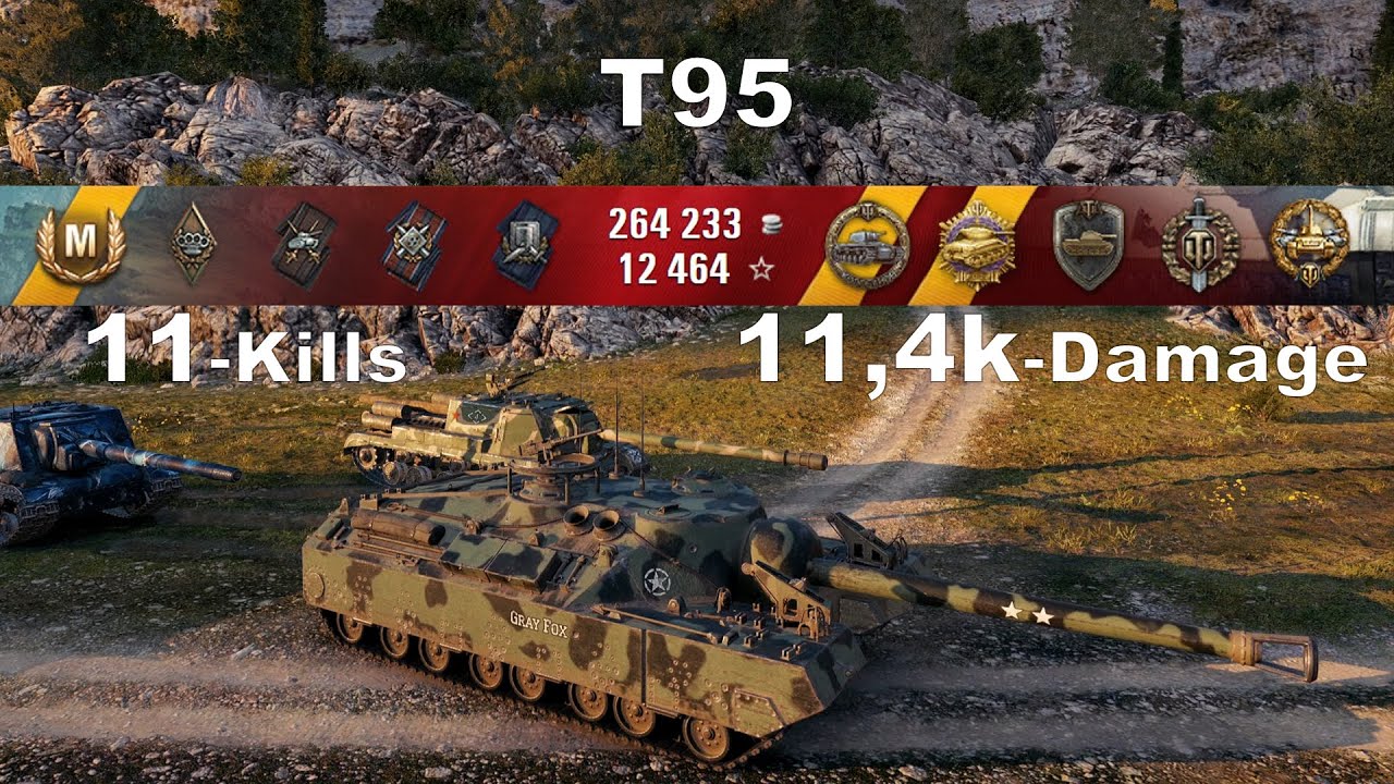 T95 - (11,4k-Damage 11-Kills) Hills (Рудники)