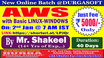 AWS with Basic LINUX-WINDOWS Online Training @ DURGASOFT