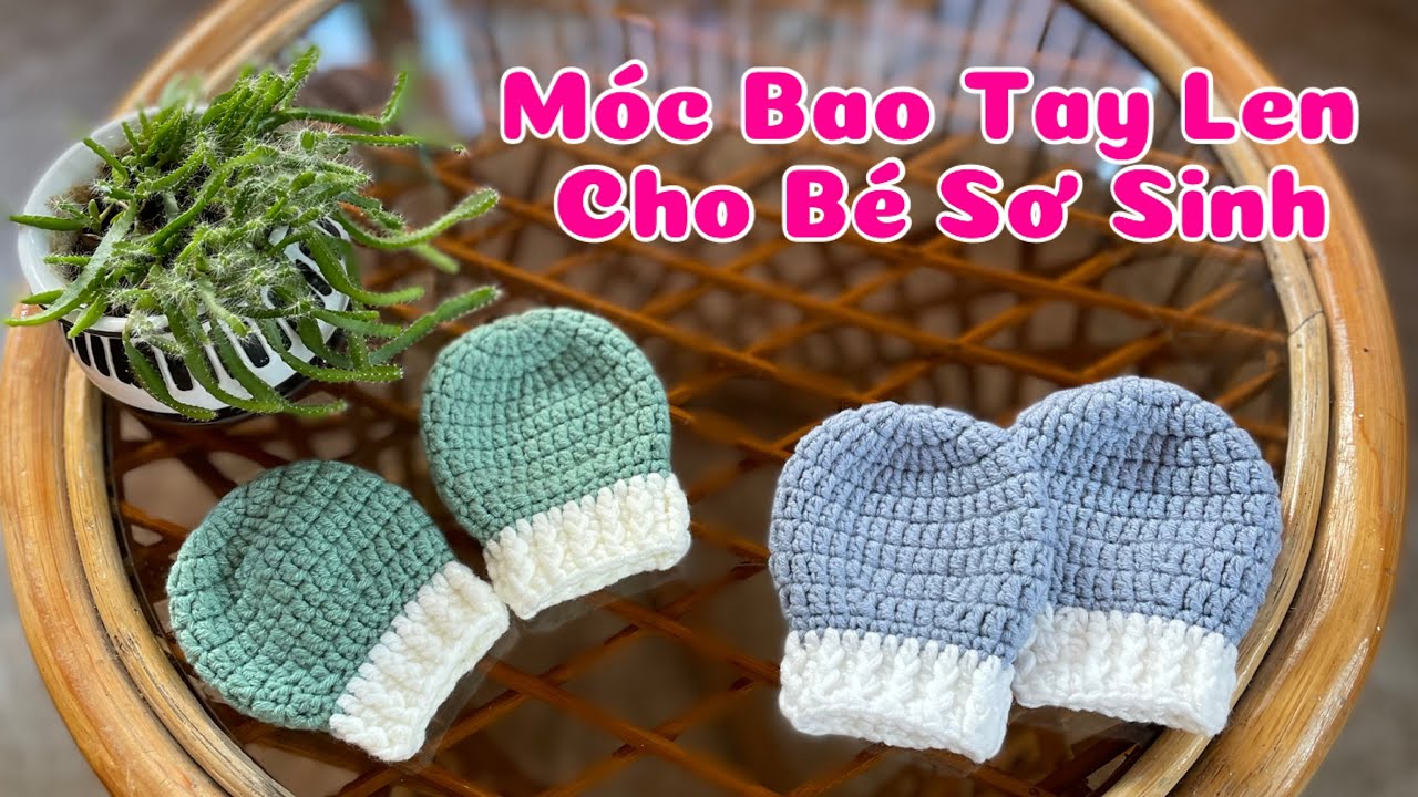 Crochet Gloves | Móc bao tay len cho bé sơ sinh
