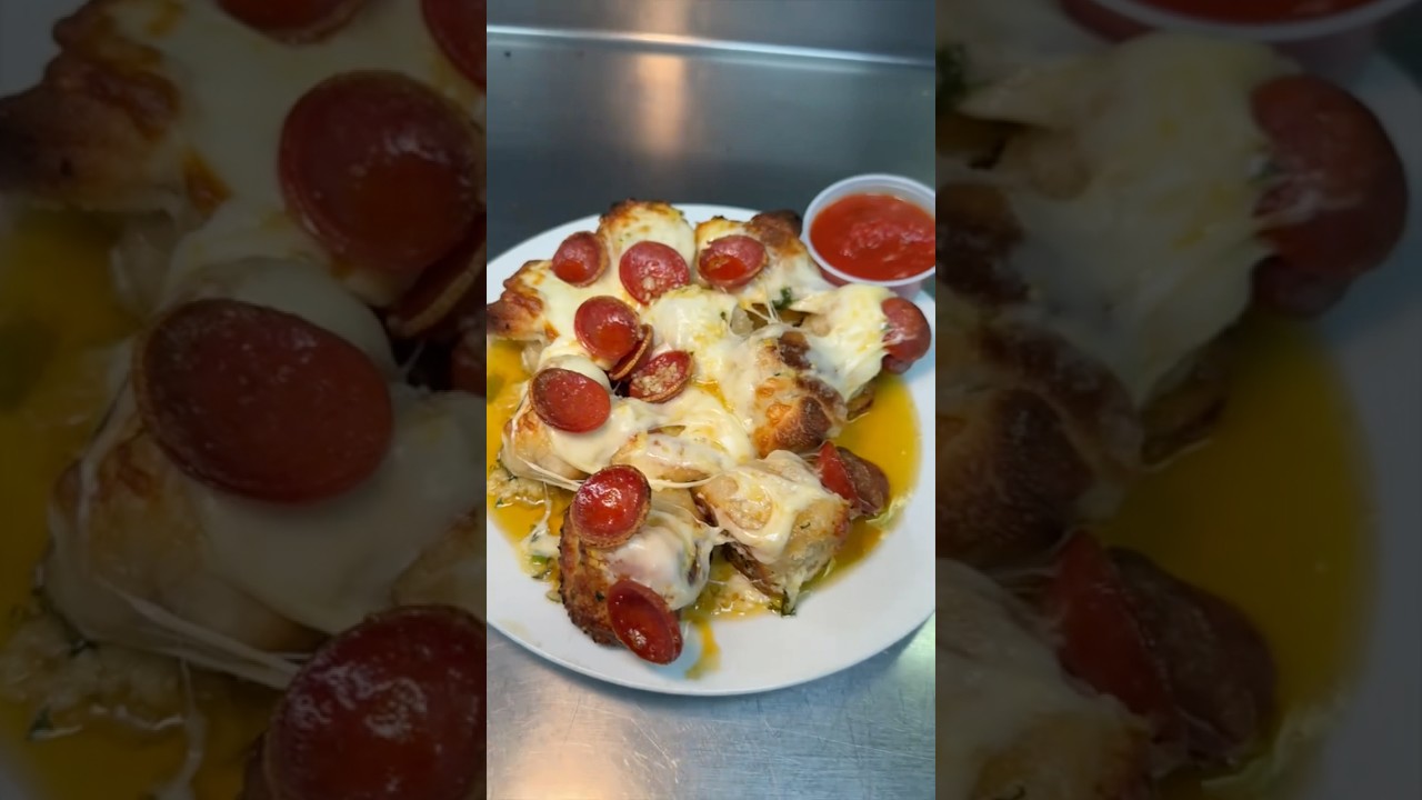 The PEPPERONI EXTRA CHEESY GARLIC KNOTS from Frank & Danny’s Pizza Staten Island NYC! #DEVOURPOWER