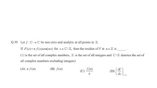 GATE-2019(Complex Analysis).