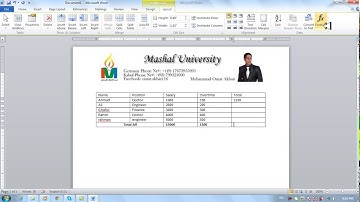 Ms Office 2010 Word Part 18) Insert Menu in Dari / Farsi Omar Akbari