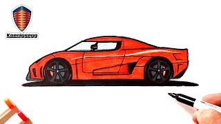 Как нарисовать машину Koenigsegg Regera | Рисуем Гиперкар