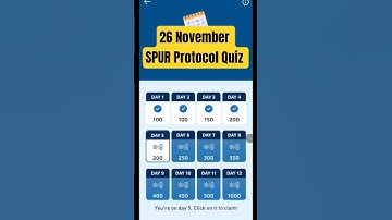 SPUR Protocol Quiz Today 26 November 🔥 Spur protocol quiz answer 🔥 Today Spur Protocol Quiz Solve 🔥