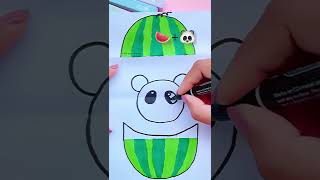 Creative Art 🍉+🐼=? #shorts #art #painting #youtubeshorts