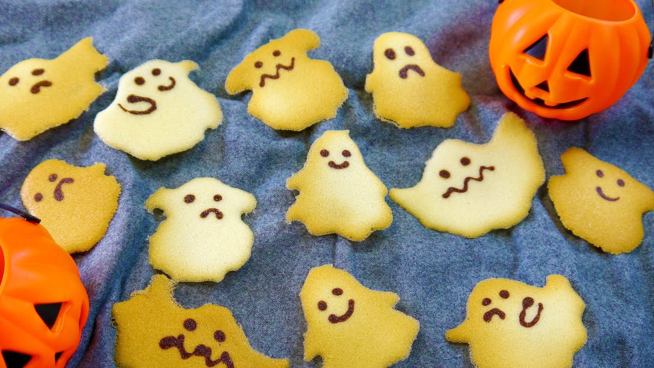 ハロウィン ちび おばけ チュイール クッキー Halloween Tiny Ghost Tuile Cookies | MosoGourmet 妄想グルメ