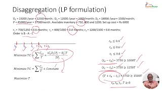 Disaggregation, LP solution #swayamprabha