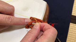 長唄 三味線  糸のかけ方（音緒に糸を結ぶ方法）