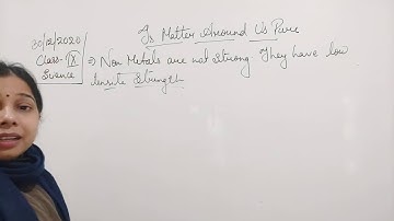 Class IX Science 30 12 2020 by Ms Mridulata Upadhyay Is matter around us pure