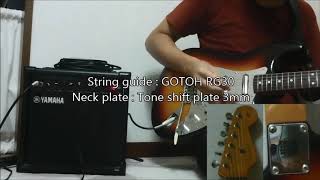 Replacing strat string guide demo/Comparison at Lipstick P.U. and Tone shift plate 3mm