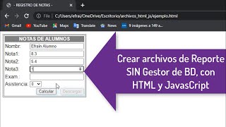 Crear Registros SIN Gestor de BD, con HTML y JavaScript