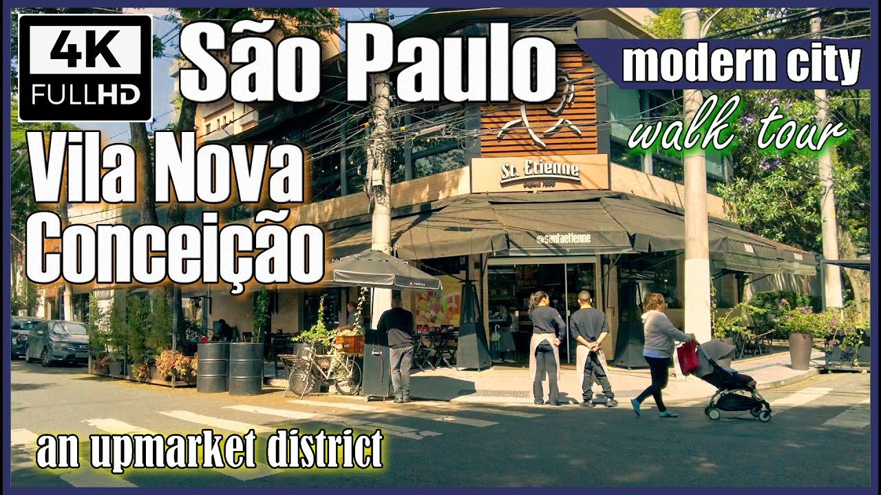 [4K] Vila Nova Conceição, bairro nobre em São Paulo | São Paulo walking tour 4k | São Paulo walk 4k