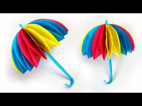How to Make a Colorful Umbrella | Paper Craft DIY | كيفية صنع مظلة ملونة | صنع شمسية من الورق