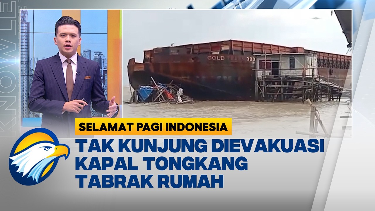 Kapal Tongkang 75 Meter Terdampar di Demak, 2 Rumah Roboh Tertabrak! - [Selamat Pagi Indonesia]