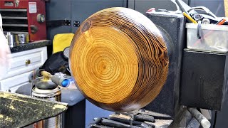 Woodturning  You Won't Believe The Grain In This Pine Log!