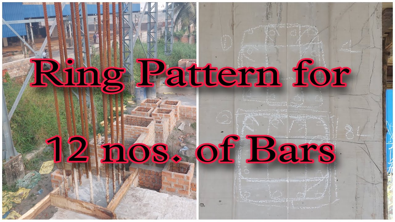 Ring Pattern for 12 nos of Bars of Square Shaped Column