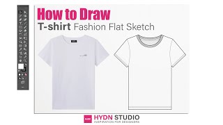 패션 도식화 그리기 과정 (초중급 난이도) / How to Draw T-shirt Fashion Flat Drawing on Illustrator
