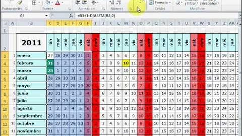 Cómo hacer un mini calendario con festivos en Excel