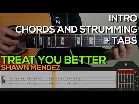 Shawn Mendes - Treat You Better Guitar Tutorial with (TABS on SCREEN)