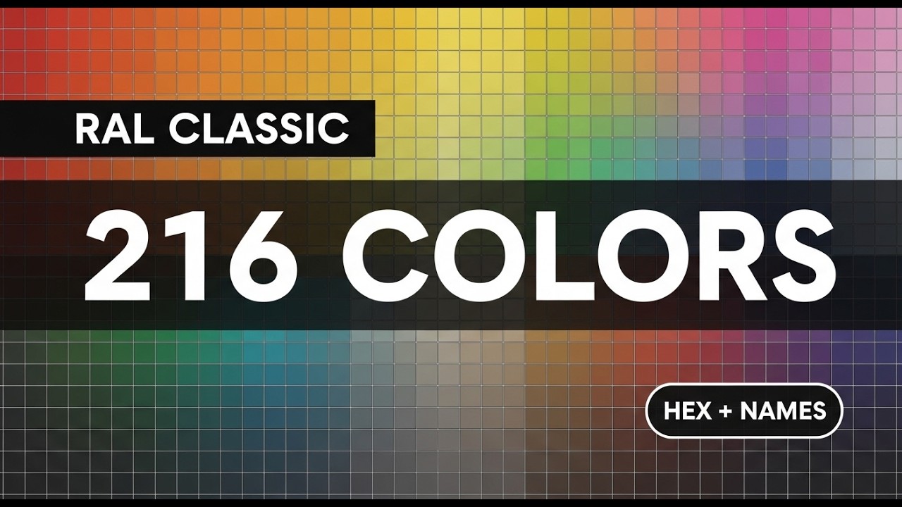 #RAL Color Chart: All 216 RAL Classic Colors | Names + Codes + HEX ...