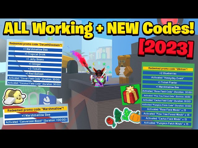 ALL CODES GIVES YOU 10X BOOST AND 100 TICKETS!!! (Bee Swarm Simulator) 