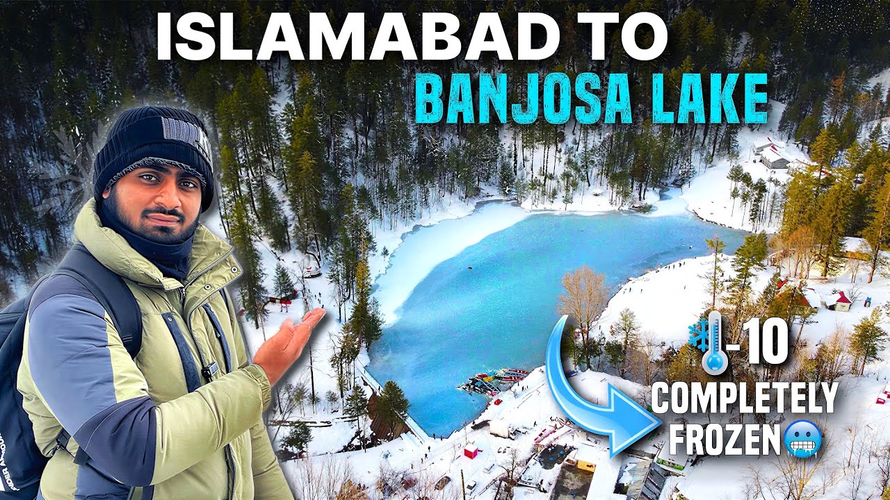 Islamabad to Banjosa Lake on 70cc Bike | Exploring a Completely Frozen Lake in Pakistan