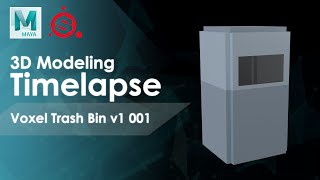 Voxel Trash Bin v1 001 3D Modeling Timelapse
