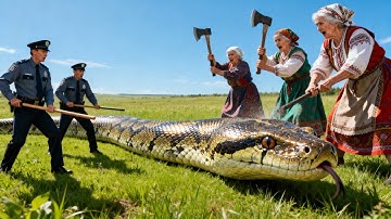 Shocking! Giant Python Attacks – Police Rescue Baby Zebra 🦓 🐍