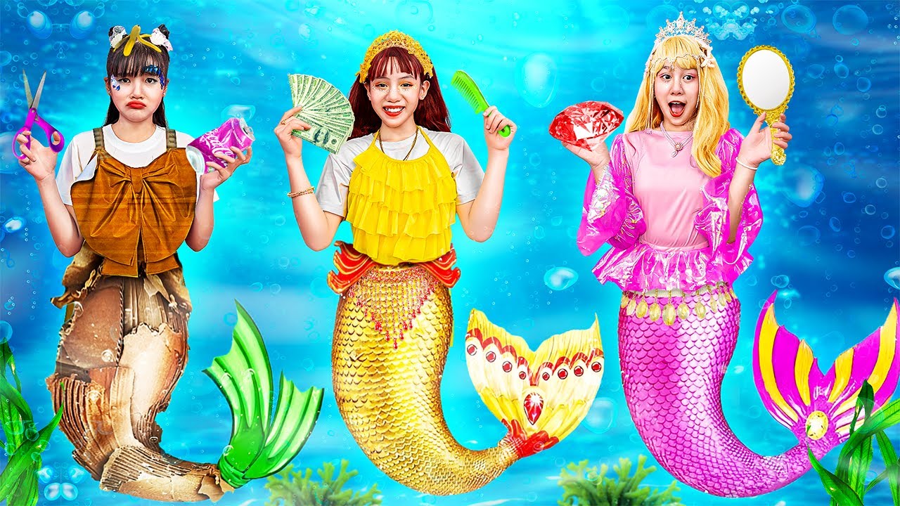 poor-vs-rich-vs-giga-rich-girl-at-mermaid-makeover-contest-funny