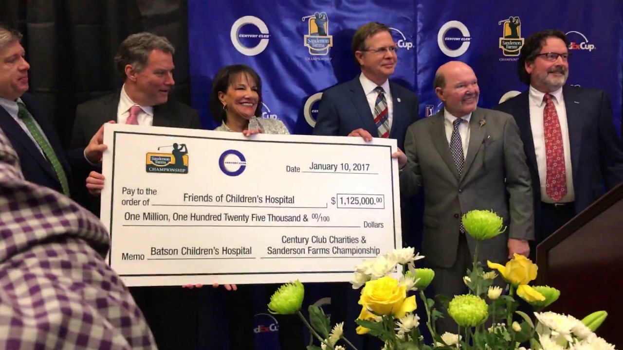 2016 Sanderson Farms Championship check presentation YouTube