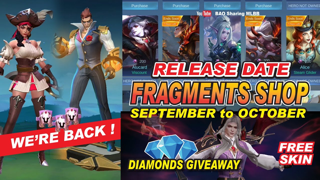 RARE FRAGMENT SHOP SKIN Update September to October 2022 | Release Date ...