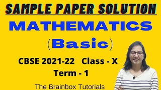 CBSE class 10 Mathematics(Basic) Sample Paper Solution Term 1 2021-22