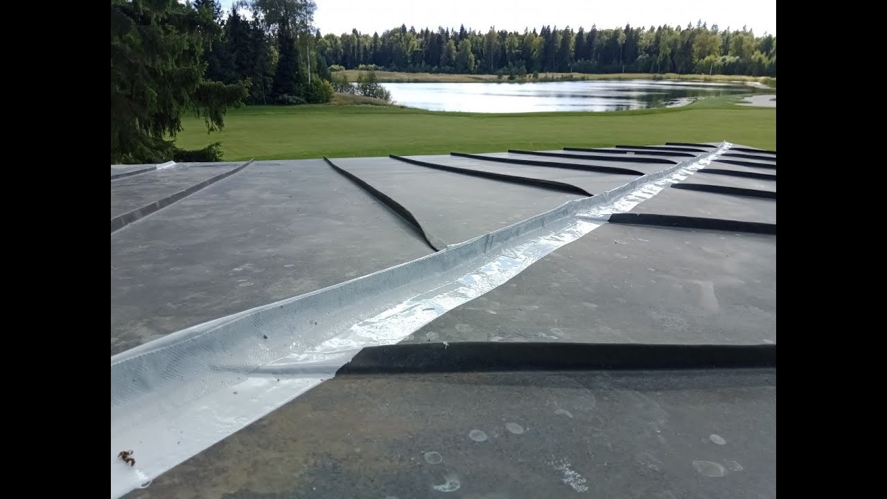 Ремонт фальцевой кровли полиуретаном - YouTube