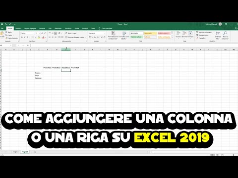 Video: Come Aggiungere Una Riga A Una Tabella In Excel