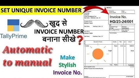 How to set unique invoice number in sales voucher in tally prime. Invoice number Automatic to manual