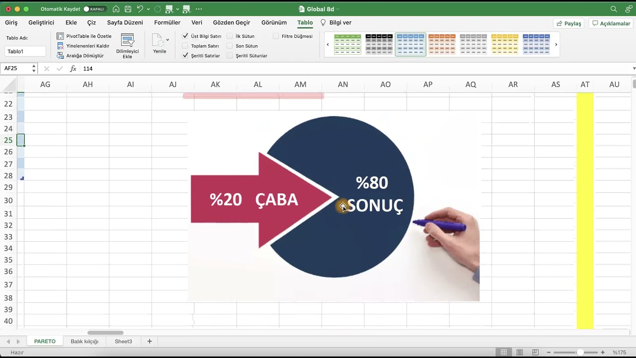 PARETO ANALİZİ excelde nasıl yapılır ? - Uygulama 1