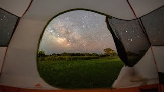 Camping Under The Stars At Cape Hatteras NC - 4k Time Lapse